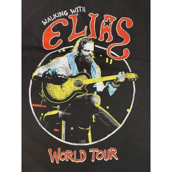 WWE Walking With Elias World Tour 2017 Graphic T-shirt Men Large Black - Picture 2 of 6